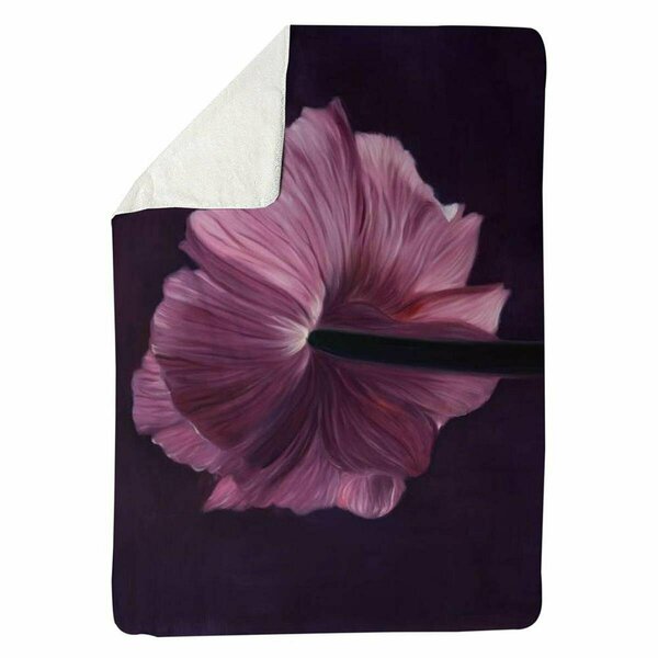 Begin Home Decor 60 x 80 in. Purple Petals-Sherpa Fleece Blanket 5545-6080-FL296